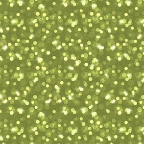 Small Sparkly Bokeh Pattern - Artichoke Green Color