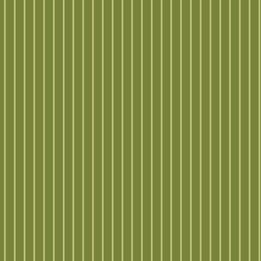 Small Vertical Pin Stripe Pattern - Artichoke Green and Pear Green