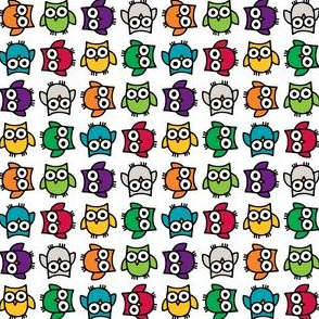 Doodle Owl - Rainbow