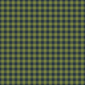 Small Gingham Pattern - Artichoke Green and Medium Charcoal