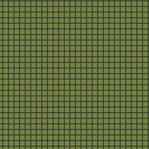 Small Grid Pattern - Artichoke Green and Medium Charcoal