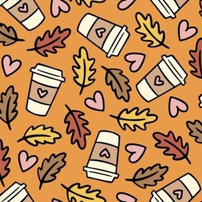 Coffee, Hearts & Leaves on Marigold