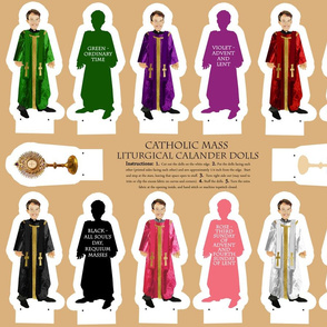 Liturgical Calendar priest colors dolls cut and sew