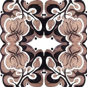 Black and tan filigree