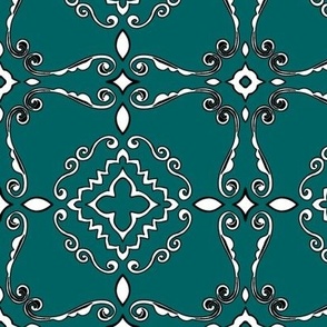 Western Bandana | Line Art Quilt Pattern 01, 6  inch Block