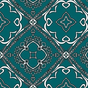Western Bandana | Line Art Quilt Pattern 02, 6  inch Block