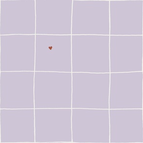 Large Square Grid & Heart ~ lila