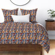 Caberu the  Ethiopian  Wolf  pattern in blue