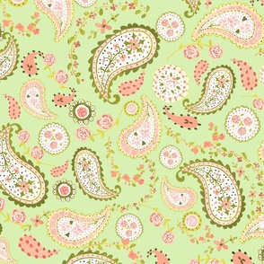 Rose Paisley Pistachio 