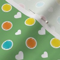 Green with Scribble Spots and Hearts