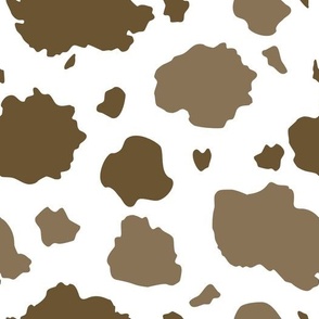 Brown and White Realistic Cow Print