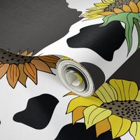 Cow Print with Sunflowers 