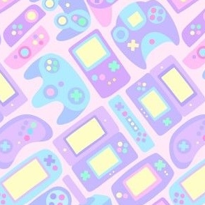  Video Game Controllers in Pastel