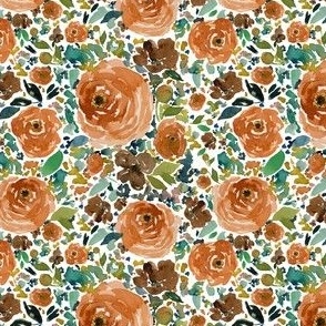 4" Copper Roses White Back