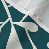 Breeze - Botanical Teal Ivory White Jumbo Scale