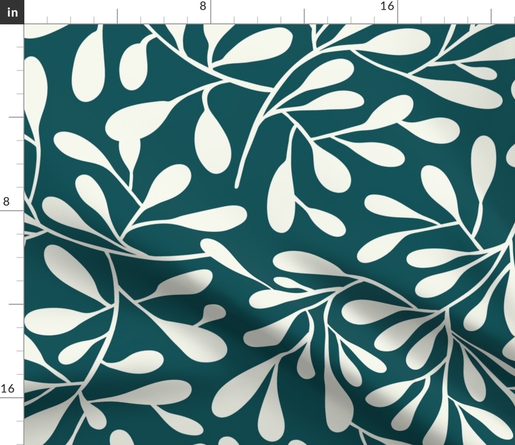 Breeze - Botanical Teal Ivory White Jumbo Scale