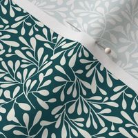 Breeze - Botanical Teal Ivory White Small Scale