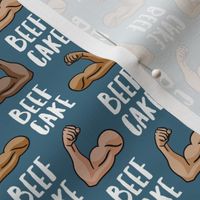 beefcake - biceps - large muscle arm - stone blue - LAD21