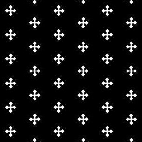 1/2 inch Greek Cross // black and white