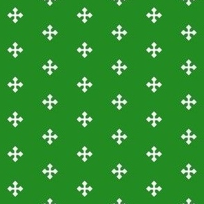 1/2 inch Greek Cross // green and white