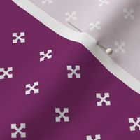 1/2 inch Greek Cross // purple and white