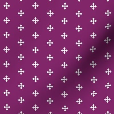 1/2 inch Greek Cross // purple and white