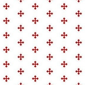 1/2 inch Greek Cross // white and red