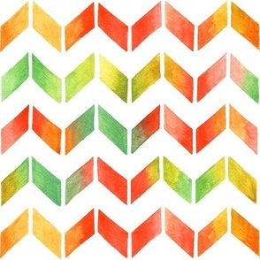 Orange watercolour zigzags