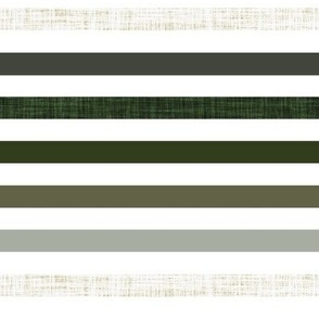 1/2" linen stripes: seaweed, latte, sage, forest, olive