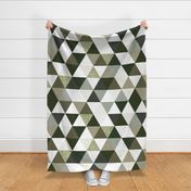 6" triangle wholecloth: seaweed, latte, sage, forest, olive