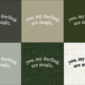 6 loveys: you, my darling, are magic // seaweed, latte, sage, forest, olive