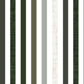 rotated 1/2" linen stripes: seaweed, latte, sage, forest, olive