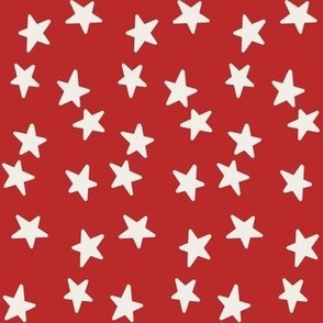 Stars - Red & Linen