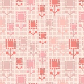 Wobbly Square Flowers // Pink