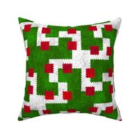 Red and Green Christmas Twirl Pinked Block Patchwork