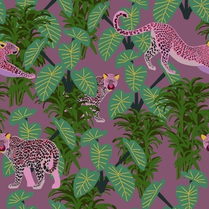 Large Jungle Leopard Purple