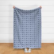Small-Scale Blue Alien Abduction Toile with Light Blue Background