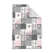 3 inch Farm//Love you till the cows come home//Pink (NO DAISIES) - Wholecloth Cheater Quilt