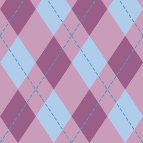 blue and berry argyle pattern