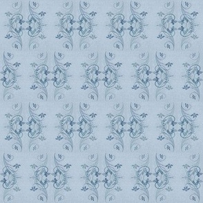 Blue floral flourish, costuming, period fabric