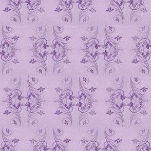 Purple, lilac  floral flourish, costuming, period fabric, vintage look