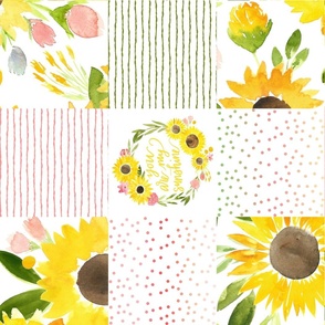 sunflower fields you are my sunshine cheater quilt - rotated