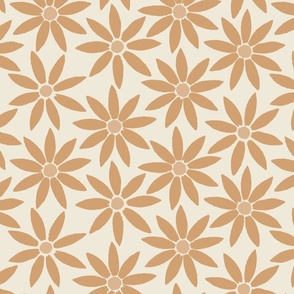 Sunflower Tiles Light Terracotta on Cream