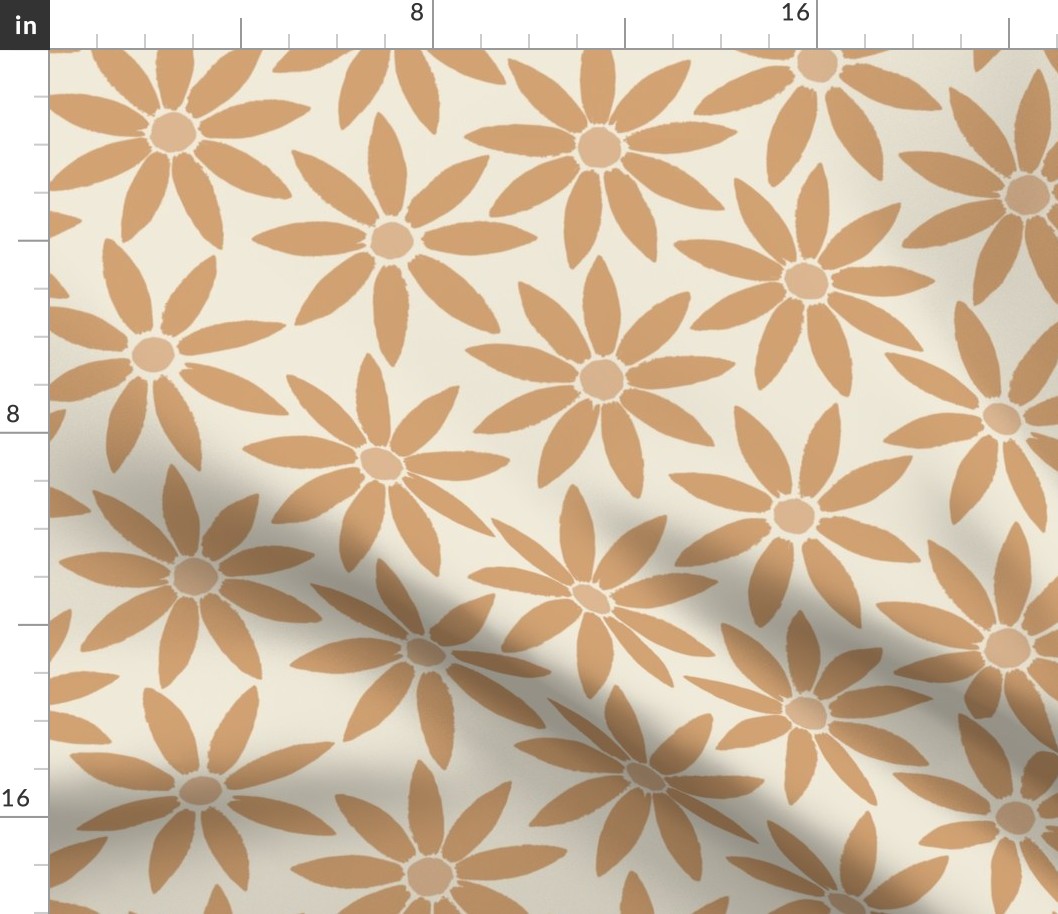 Sunflower Tiles Light Terracotta on Cream