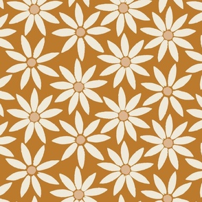 Sunflower Tiles on Bright Terracotta