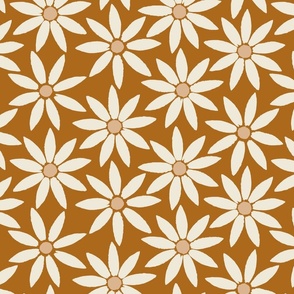 Sunflower Tiles on Dark Terracotta