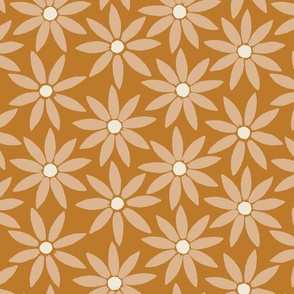 Large // Retro Sunflower Tiles in light Terracotta