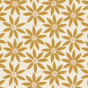 Large // Retro Sunflower Tiles in Oakleaf Yellow