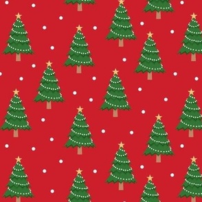 Christmas trees - red with polka dots - holiday - LAD21