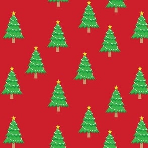 Christmas trees - red - holiday - LAD21